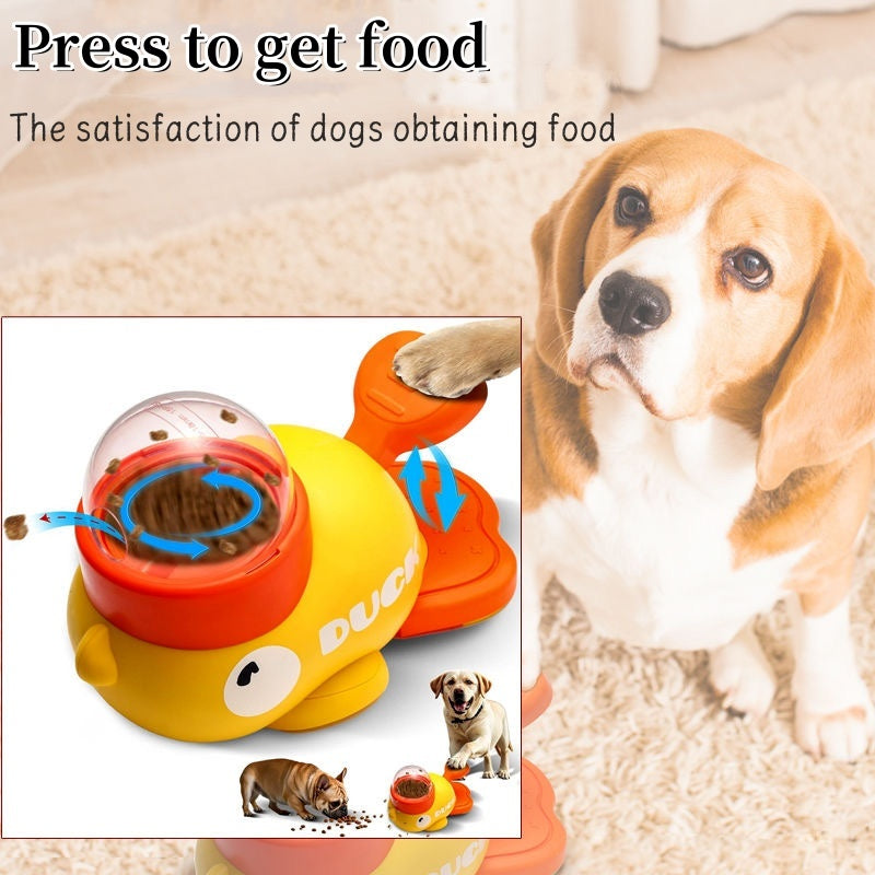 Dog Puzzle Feeder Interactive Pet Food Treat Dispenser Cartoon Duck Design Anti-slip Pets Automatic Feeder Toys For Dog Training Pet Products